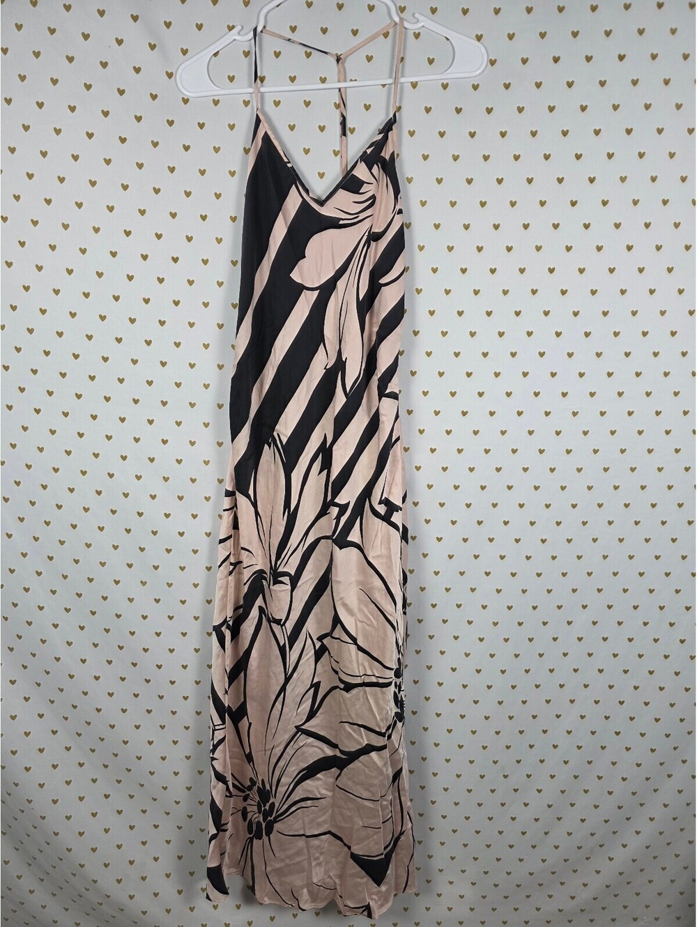 2001 Victoria's Secret 100% Silk Floral Maxi Slip Dress S Y2K Long Racerback